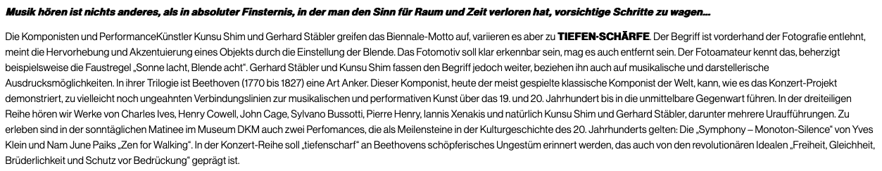 Musiek Biennale Allgemeiner Text