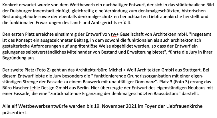 Neubau Gericht - weiterer Text