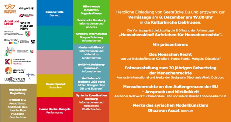 Des Menschen Recht Vernissage Einladung Seite 2