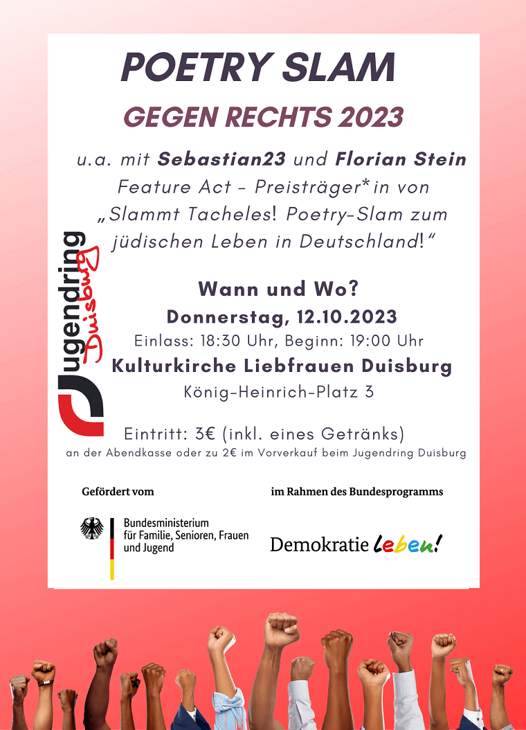 Poetry Slam gegen Rechts 2022 Plakat-Vorderseite