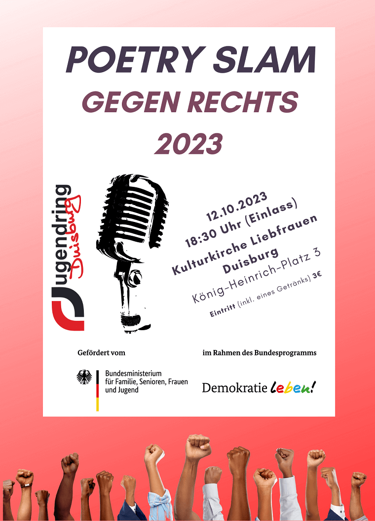 Poetry Slam gegen Rechts 2022 Plakat-Rückseite