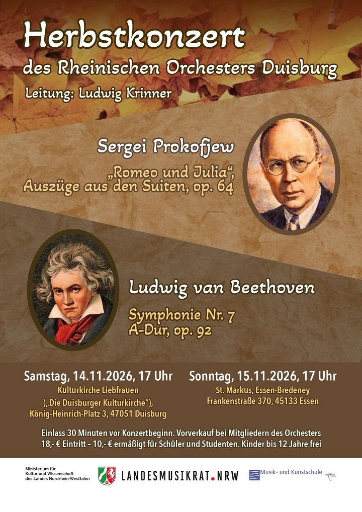 Rheinisches Orchester Duisburg: Herbstkonzert 2026, Plakat